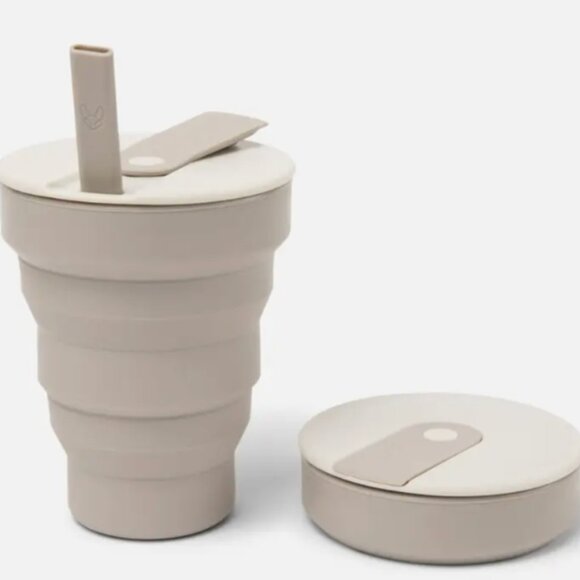 HUNU Collapsible Reusable Cup with Lid + Straw • Eco-Friendly Travel Mug - Picture 1 of 4